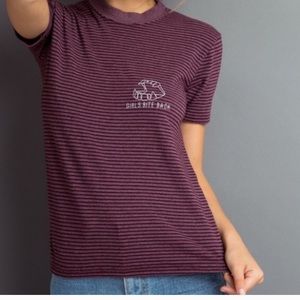Brandy Melville girls bite back striped t shirt